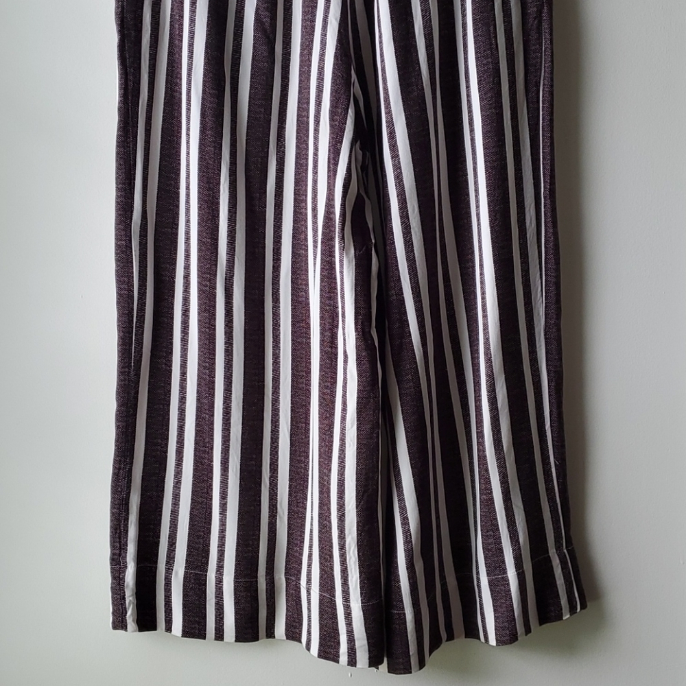H&M | Brown Stripe Wide Leg Capri. Sz. 14 - Picture 7 of 9